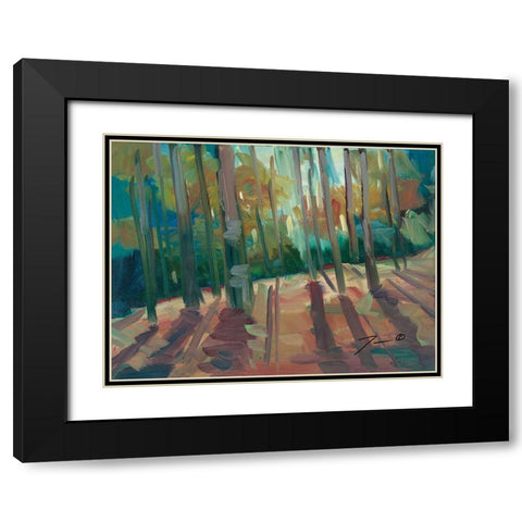 Backlit Woods Black Modern Wood Framed Art Print with Double Matting by Trujillo, Jose