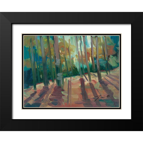 Backlit Woods Black Modern Wood Framed Art Print with Double Matting by Trujillo, Jose
