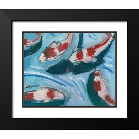 Koi Pond Black Modern Wood Framed Art Print with Double Matting by Trujillo, Jose