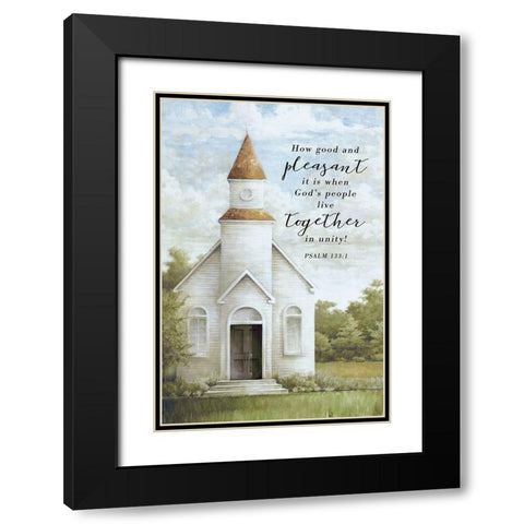 Live Together in Unity Black Modern Wood Framed Art Print with Double Matting by White Ladder