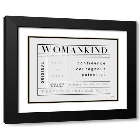 Womankind Black Modern Wood Framed Art Print with Double Matting by Yass Naffas Designs