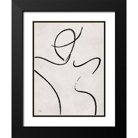 Miss Carmen Black Modern Wood Framed Art Print with Double Matting by Yass Naffas Designs