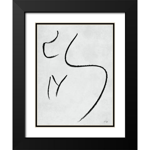 Body Positive Self Love Black Modern Wood Framed Art Print with Double Matting by Yass Naffas Designs