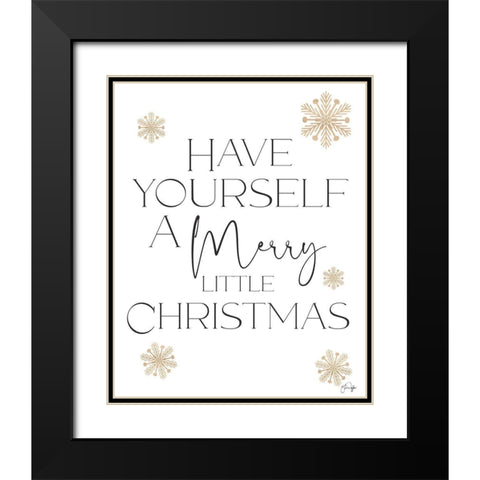Merry Little Christmas Black Modern Wood Framed Art Print with Double Matting by Yass Naffas Designs