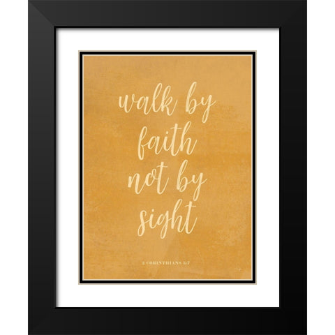 Walk by Faith Black Modern Wood Framed Art Print with Double Matting by Yass Naffas Designs
