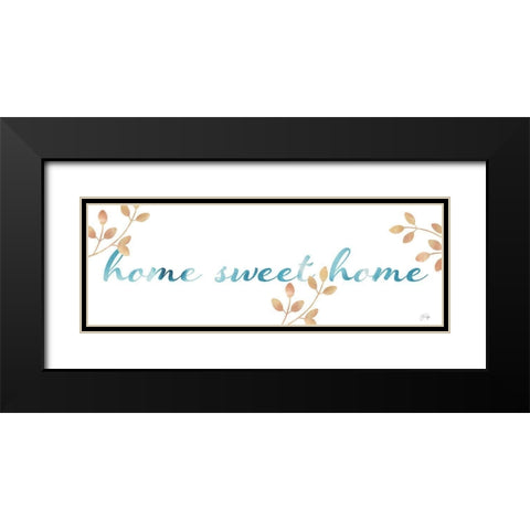 Home Sweet Home Black Modern Wood Framed Art Print with Double Matting by Yass Naffas Designs