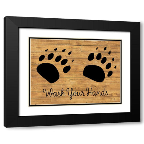 Cabin Wash Your Hands Black Modern Wood Framed Art Print with Double Matting by Yass Naffas Designs
