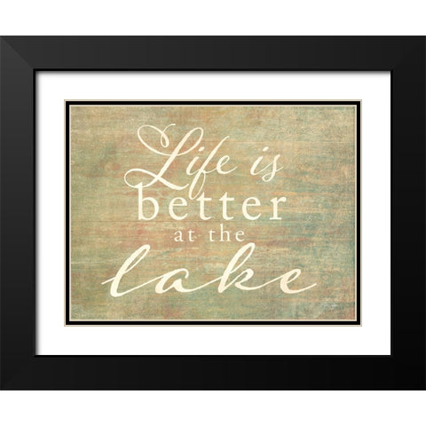 Life is Better at the Lake Black Modern Wood Framed Art Print with Double Matting by Yass Naffas Designs