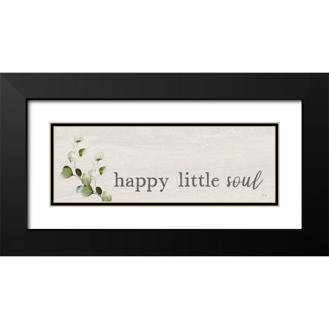Happy Little Soul Black Modern Wood Framed Art Print with Double Matting by Yass Naffas Designs