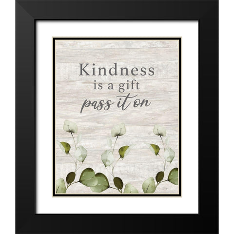 Kindness Gift Black Modern Wood Framed Art Print with Double Matting by Yass Naffas Designs