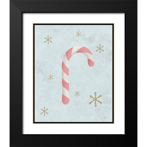 Candy Cane Love Black Modern Wood Framed Art Print with Double Matting by Yass Naffas Designs