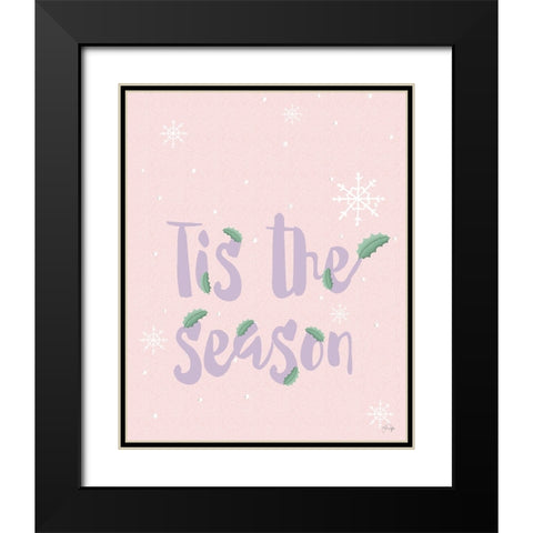 Tis the Season Black Modern Wood Framed Art Print with Double Matting by Yass Naffas Designs