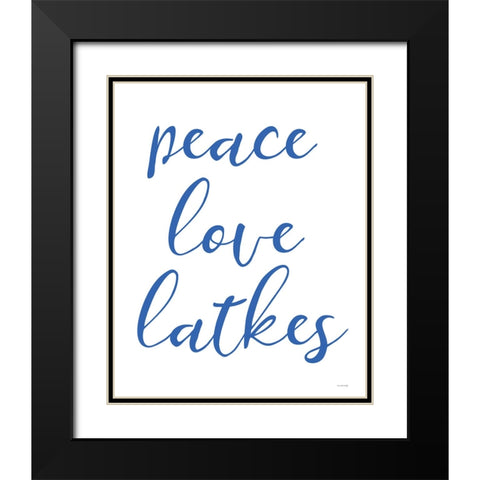 Peace, Love, Latkes Black Modern Wood Framed Art Print with Double Matting by Yass Naffas Designs