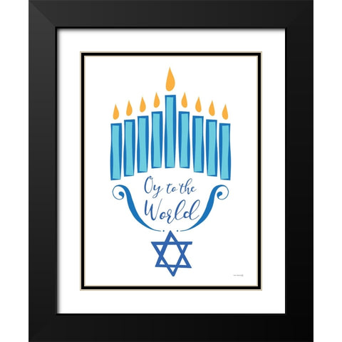 Oy to the World Black Modern Wood Framed Art Print with Double Matting by Yass Naffas Designs