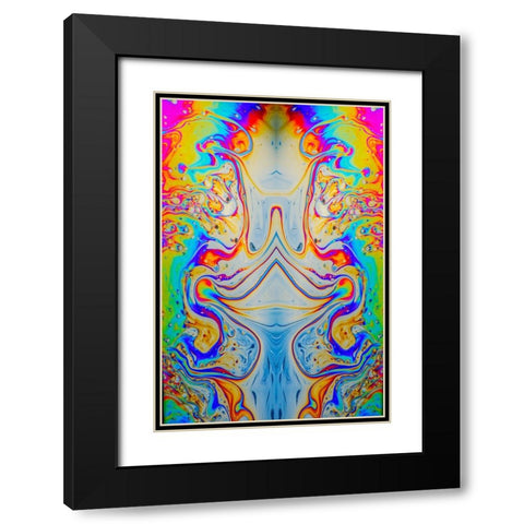 Abstract pattern of refracted light in soap bubble Black Modern Wood Framed Art Print with Double Matting by Jones, Adam