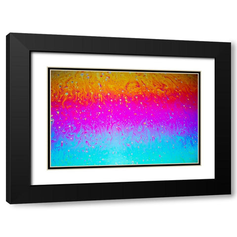 Abstract pattern of refracted light in soap bubble Black Modern Wood Framed Art Print with Double Matting by Jones, Adam