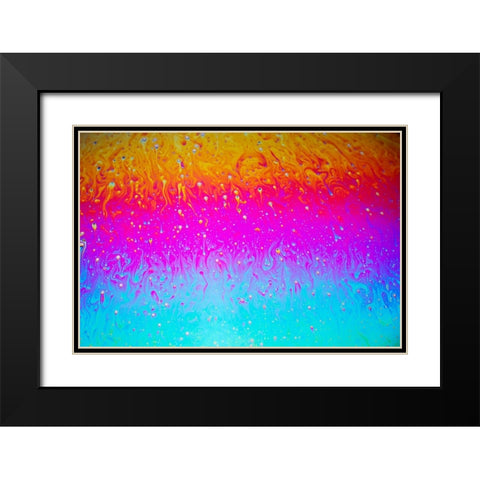 Abstract pattern of refracted light in soap bubble Black Modern Wood Framed Art Print with Double Matting by Jones, Adam