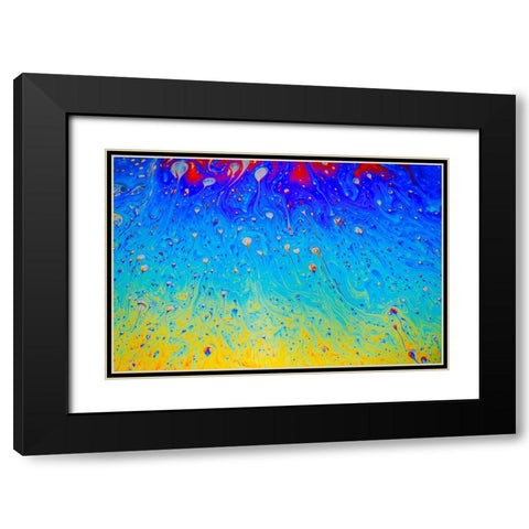 Abstract pattern of refracted light in soap bubble Black Modern Wood Framed Art Print with Double Matting by Jones, Adam