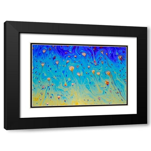 Abstract pattern of refracted light in soap bubble Black Modern Wood Framed Art Print with Double Matting by Jones, Adam
