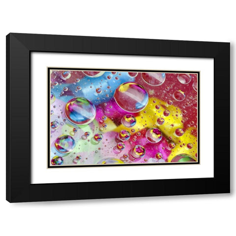 Abstract of bubbles of color Black Modern Wood Framed Art Print with Double Matting by Rotenberg, Nancy