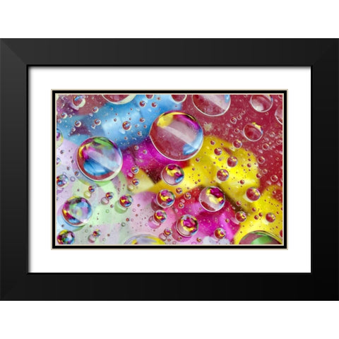Abstract of bubbles of color Black Modern Wood Framed Art Print with Double Matting by Rotenberg, Nancy