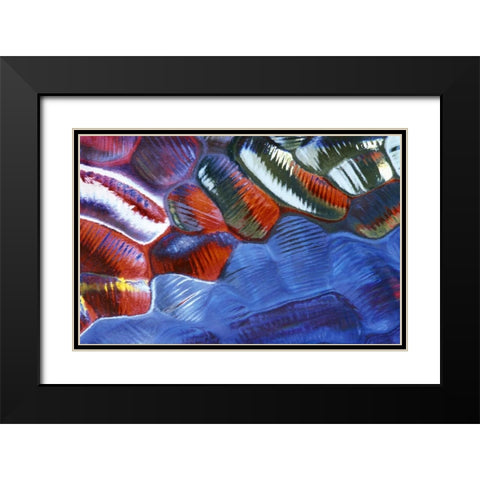 Abstract Pattern in Glass Black Modern Wood Framed Art Print with Double Matting by Rotenberg, Nancy
