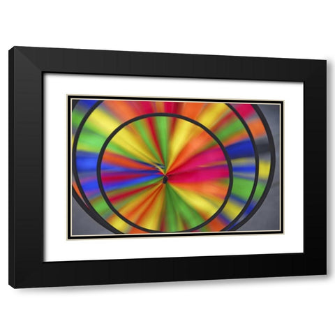 Abstract pattern formed by spinning whirligig Black Modern Wood Framed Art Print with Double Matting by Terrill, Steve