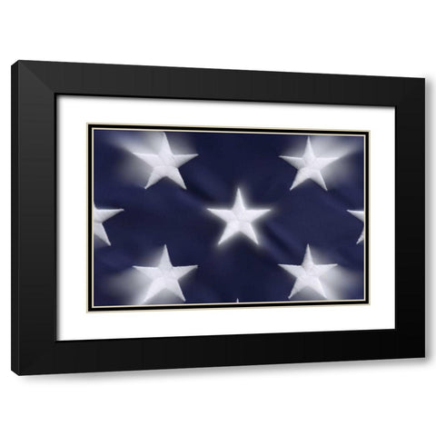 Abstract of blurred stars on the American flag Black Modern Wood Framed Art Print with Double Matting by Flaherty, Dennis