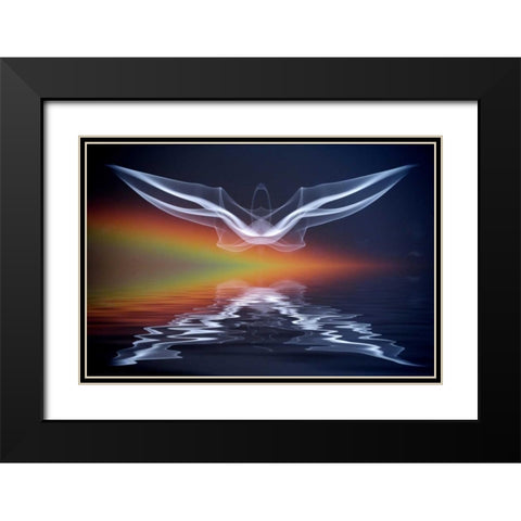 Artistic creation of angel or spirit Black Modern Wood Framed Art Print with Double Matting by Zuckerman, Jim