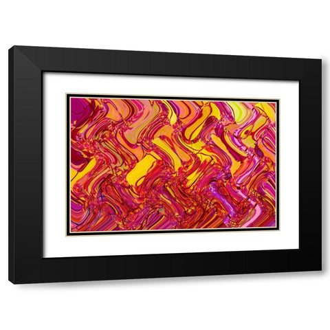 Red and Yellow Abstract Black Modern Wood Framed Art Print with Double Matting by Engelbrecht, Lisa S.
