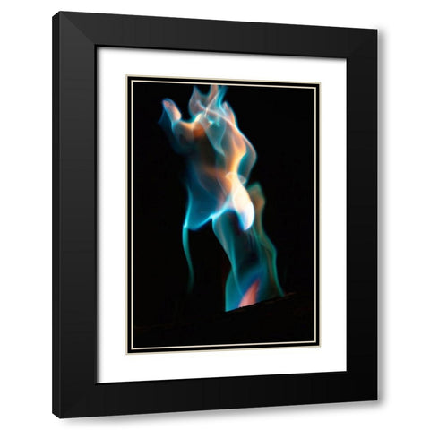 Colorful flames Black Modern Wood Framed Art Print with Double Matting by Herbig, David
