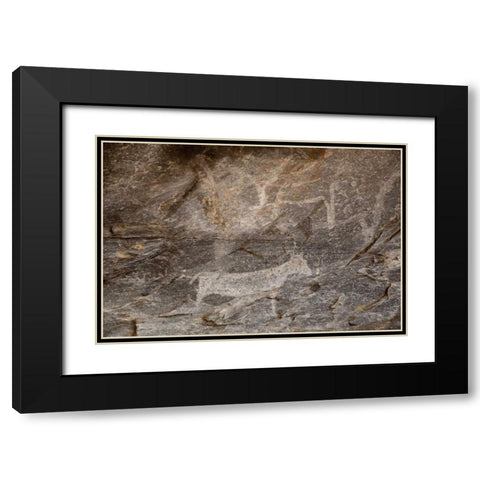 Africa, Botswana, Tsodilo Hills Bushman rock art Black Modern Wood Framed Art Print with Double Matting by Kaveney, Wendy
