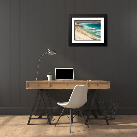Coastal landscape near Calhau Island Sao Vicente-Cape Verde Black Modern Wood Framed Art Print with Double Matting by Zwick, Martin