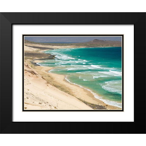 Coastal landscape near Calhau Island Sao Vicente-Cape Verde Black Modern Wood Framed Art Print with Double Matting by Zwick, Martin