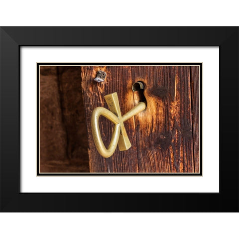 Africa-Egypt-Abu Simbel A key to a temple door in the shape of an Ankh Black Modern Wood Framed Art Print with Double Matting by Wilson, Emily