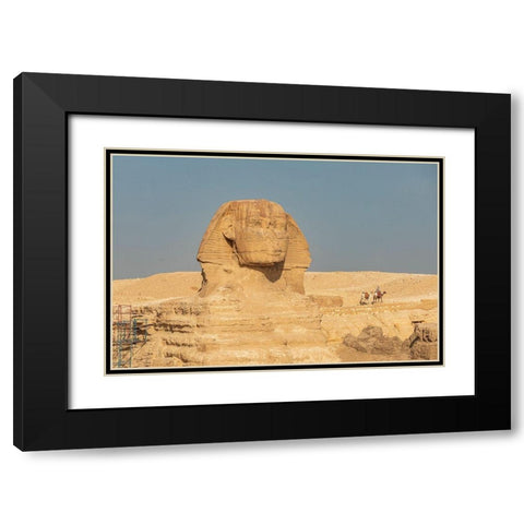 Africa-Egypt-Cairo Giza plateau Great Sphinx of Giza Black Modern Wood Framed Art Print with Double Matting by Wilson, Emily