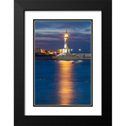 Africa-Egypt-Alexandria Lighthouse in the harbor at Alexandria Black Modern Wood Framed Art Print with Double Matting by Wilson, Emily