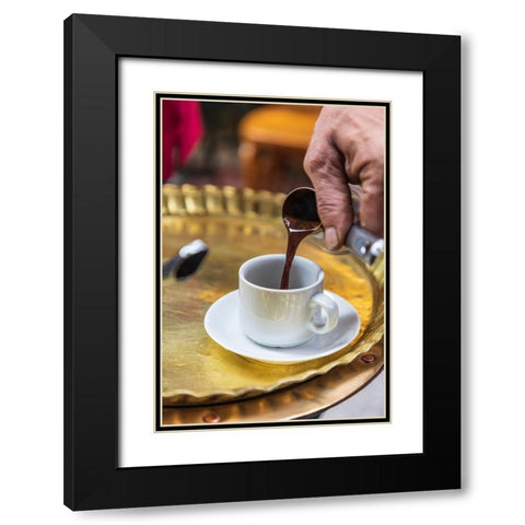 Africa-Egypt-Cairo Egyptian coffee being served traditionally at a coffee shop in Cairo Black Modern Wood Framed Art Print with Double Matting by Wilson, Emily
