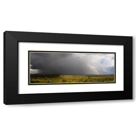A rainbow over the savannah-Tsavo-Kenya Black Modern Wood Framed Art Print with Double Matting by Pitamitz, Sergio