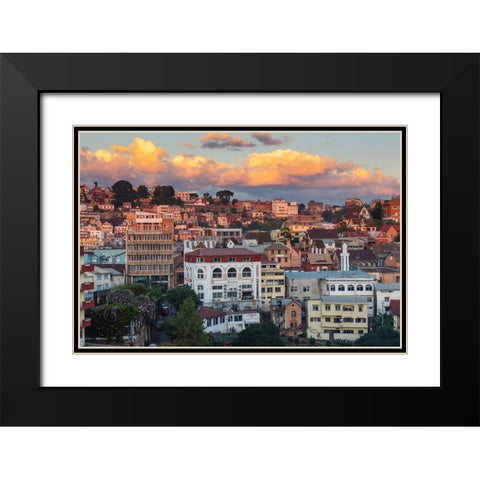 Madagascar-Antananarivo Sunset over the city Black Modern Wood Framed Art Print with Double Matting by Hogstrom, Inger