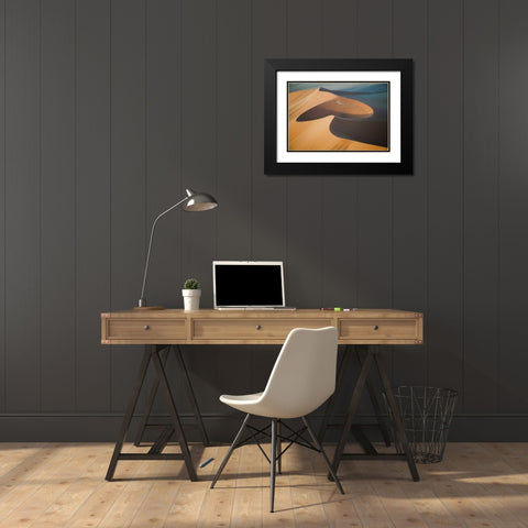 Namibia, Soussevlei, Great Red Sand Dunes aerial Black Modern Wood Framed Art Print with Double Matting by Anon, Ellen
