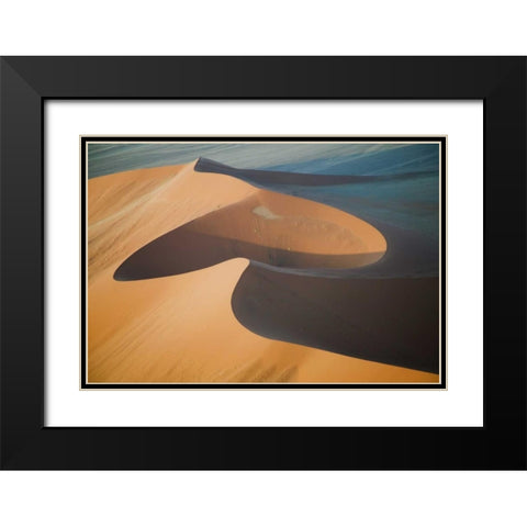Namibia, Soussevlei, Great Red Sand Dunes aerial Black Modern Wood Framed Art Print with Double Matting by Anon, Ellen
