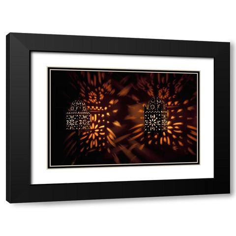 Shadow patterns from lanterns, Etosha NP, Namibia Black Modern Wood Framed Art Print with Double Matting by Kaveney, Wendy