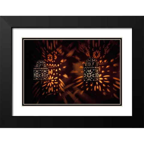 Shadow patterns from lanterns, Etosha NP, Namibia Black Modern Wood Framed Art Print with Double Matting by Kaveney, Wendy
