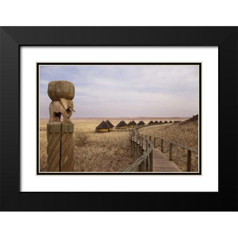 Namibia, Sossusvlei Boardwalk to lodges Black Modern Wood Framed Art Print with Double Matting by Kaveney, Wendy