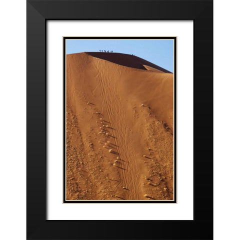 Namibia, Sossusvlei People atop a sand dune Black Modern Wood Framed Art Print with Double Matting by Kaveney, Wendy