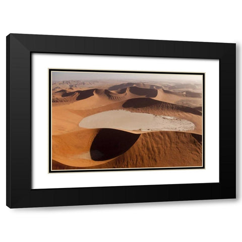 Namibia, Namib Desert Patterns on sand dunes Black Modern Wood Framed Art Print with Double Matting by Kaveney, Wendy