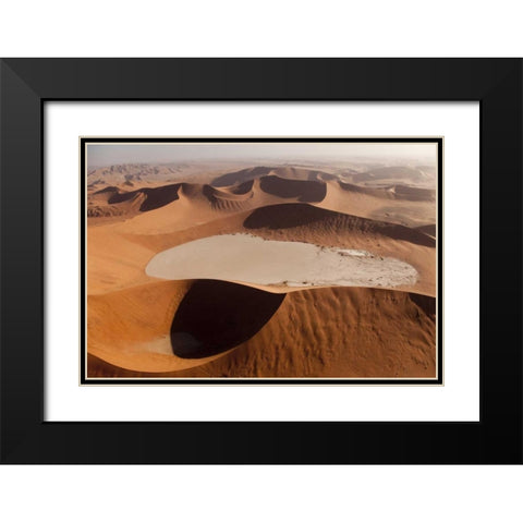 Namibia, Namib Desert Patterns on sand dunes Black Modern Wood Framed Art Print with Double Matting by Kaveney, Wendy