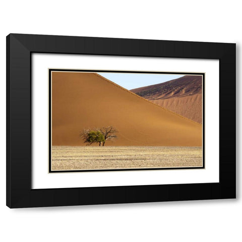 Namibia, Sossusvlei Contrasting sand dunes Black Modern Wood Framed Art Print with Double Matting by Kaveney, Wendy