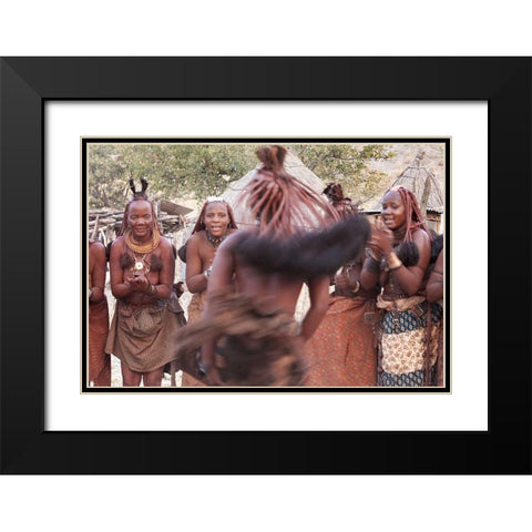 Namibia, Opuwo Himba woman during a dance Black Modern Wood Framed Art Print with Double Matting by Kaveney, Wendy